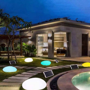 Vetrineinrete® Lampada da giardino a led rgb+4000k per esterno con pannello solare luce decorativa multicolor