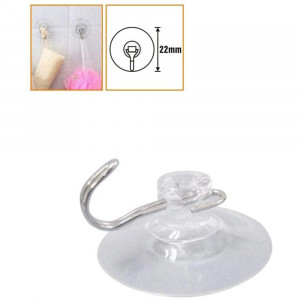 Vetrineinrete® Gancio a Ventosa 4 Pezzi appendino da Parete Trasparente per Asciugamani canovacci da Cucina Bagno 22 mm carico supportato 0,3 kg