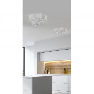 Vetrineinrete® Lampada in gesso a 5 cubi da soffitto lampadario verniciabile supporto per faretti gu10