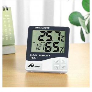Vetrineinrete® Termometro ambientale igrometro misuratore di umidità temperatura °C/°F orologio sveglia 