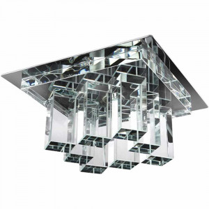 Vetrineinrete® Incasso quadrato in vetro e specchio applique soffitto faretto g4 12v portafaretto luce
