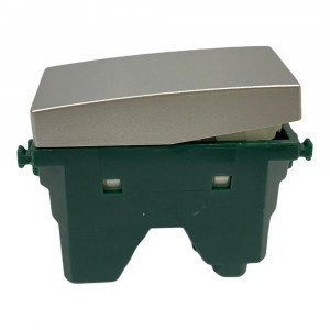 Vetrineinrete® Kit 3 Interruttore unipolare silver compatibile con vimar plana pulsante 1p 16ax 250vac 