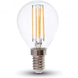 Vetrineinrete® Lampadina led a filamento 4 watt g45 attacco e14 sfera luce calda 2700k risparmio energetico 440 lumen lampada per illuminazione