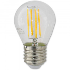 Vetrineinrete® Lampadina LED a Filamento 4 watt sfera E27 Luce Calda 3000K Risparmio Energetico 440 lumen lampada per illuminazione interni 220v