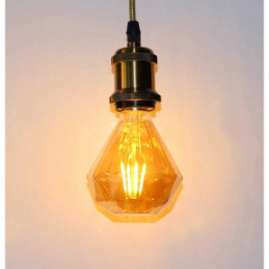 Vetrineinrete® Lampadina led a filamento vintage retro e27 4 watt lampada decorativa ambra diamante 350 lumen