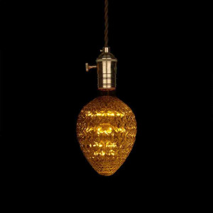 Vetrineinrete® Lampadina led a filamento vintage retro e27 4 watt lampada decorativa ambra ovale 350 lumen