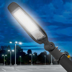Vetrineinrete® Lampada armatura stradale inclinabile led lampione stradale faro esterno 150 watt luce bianca fredda 6500K IP65