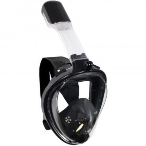 Vetrineinrete® Maschera per Snorkeling per Immersione Subacquea a 180° per Immersioni antiappannamento con Fasce Regolabili nero