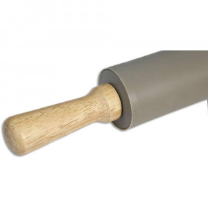 Vetrineinrete® Matterello da Cucina con Rullo Girevole in Silicone Antiaderente e Manici in Legno per stendere Pasta Pizza