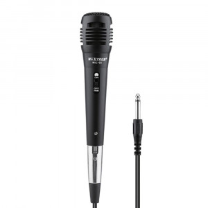 Vetrineinrete® Microfono con cavo jack 6.3 mm tasto on-off filo XLR 2 mt amplificatore per karaoke eventi presentazioni cantante 
