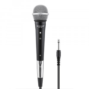 Vetrineinrete® Microfono unidirezionale dinamico con cavo jack 6.3 mm tasto on-off filo XLR 2 mt per karaoke eventi presentazioni cantante 