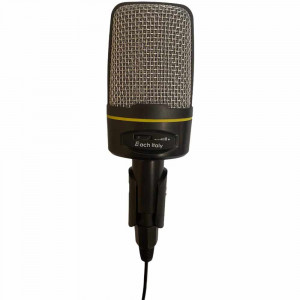 Vetrineinrete® Microfono a condensatore con treppiede da tavolo inclinabile ingresso JACK con regolatore audio
