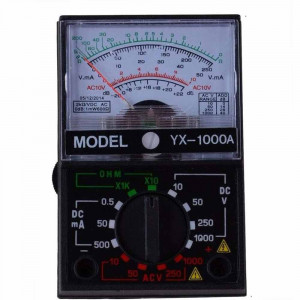 Vetrineinrete® Mini tester analogico multimetro portatile con puntali misuratore di tensione rilevatore corrente elettrica per misurare tensione