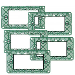 Vetrineinrete® Kit 5 supporti modulo verde per placche 4 posti compatibile con vimar plana cassetta 504 scatola per placchette interruttori 