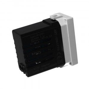 Vetrineinrete® Modulo presa 2 in 1 USB + type-C type-Ada muro per placca cassetta 503 compatibile con matix 5v 3.1a