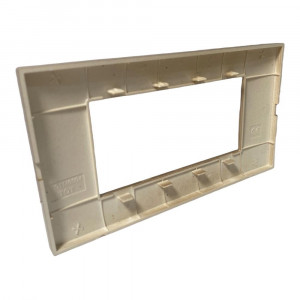 Vetrineinrete® Placchetta per interruttore in metallo a 4 oro satinato cassetta 504 compatibile con vimar plana supporto cover 