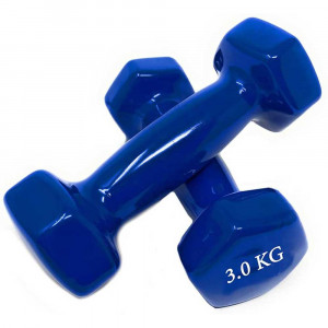 Vetrineinrete® Pesi manubri da 3 kg Sport 2 pz Manubrio Peso Allenamento Fitness Sport Dody duling  Blu