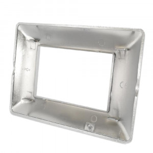 Vetrineinrete® Placchetta per interruttore a 3 posti argento cassetta 503 compatibile con btcino matix supporto cover 