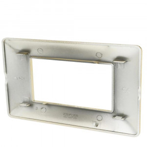 Vetrineinrete® Placchetta per interruttore a 4 posti oro lucido cassetta 504 compatibile con btcino matix supporto cover 
