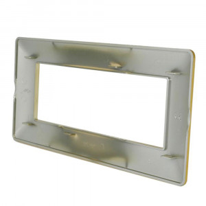 Vetrineinrete® Placchetta per interruttore a 7 posti oro lucido cassetta 507 compatibile con btcino matix supporto cover 