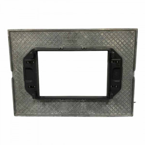 Vetrineinrete® Placchetta per interruttore in metallo a 3 posti grigio antracite cassetta 503 compatibile con living air supporto cover 
