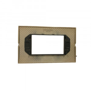 Vetrineinrete® Placchetta per interruttore in metallo a 4 posti champagne cassetta 504 compatibile con living air supporto cover 