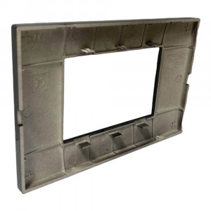 Vetrineinrete® Placchetta per interruttore in metallo a 3 posti grigio scuro cassetta 503 compatibile con vimar plana supporto cover 