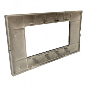 Vetrineinrete® Placchetta per interruttore in metallo a 4 posti grigio scuro cassetta 504 compatibile con vimar plana supporto cover 