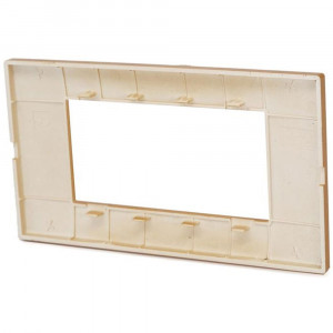 Vetrineinrete® Placchetta per interruttore in metallo a 4 posti arancio cassetta 504 compatibile con vimar plana supporto cover 