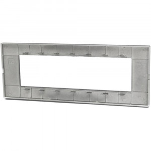 Vetrineinrete® Placchetta per interruttore in metallo a 7 posti grigio scuro cassetta 507 compatibile con vimar plana supporto cover 