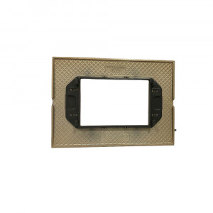  Vetrineinrete® Placchetta per interruttore in metallo a 3 posti champagne cassetta 503 compatibile con living air supporto cover 