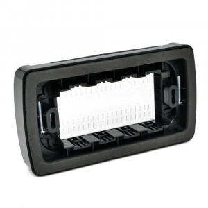 Vetrineinrete® Placca idrobox 3 posti compatibile con matix IP55 coperchio modulo cassetta 503 nero