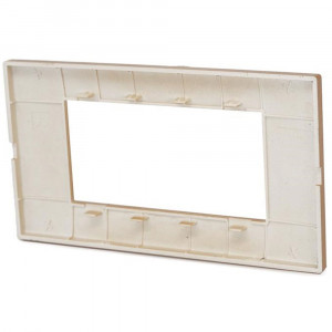 Vetrineinrete® Placchetta per interruttore in metallo a 4 posti corallo cassetta 504 compatibile con vimar plana supporto cover 