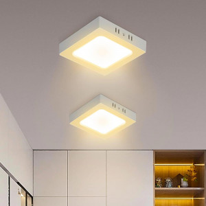 Vetrineinrete® Plafoniera quadrata a led montaggio 12 watt luce calda 3000k driver incluso in alluminio da soffitto 