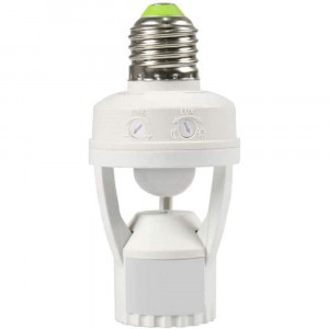 Vetrineinrete® Portalampada E27 con sensore di movimento 360° Pir infrarossi porta lampada rilevatore di presenza per lampadine E27 max 60 watt 