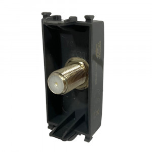 Vetrineinrete® Presa tv a vite satellitare compatibile con vimar plana prese da incasso per moduli nero