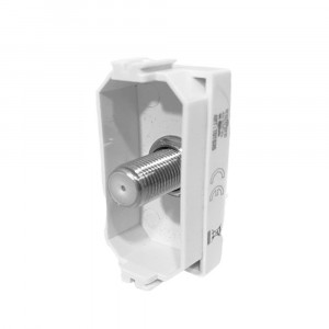 Vetrineinrete® Presa tv a vite satellitare compatibile con living light international air prese femmina da incasso per moduli bianco