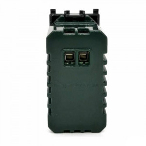 Vetrineinrete® Modulo presa USB da muro per placca cassetta 503 compatibile con Vimar Plana 5V nero