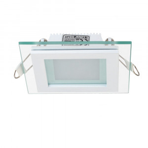 Vetrineinrete® Pannello led ad incasso slim bordo in vetro quadrato18 watt plafoniera luce calda 3000k