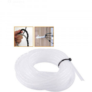 Vetrineinrete® Raccogli cavi spiralato tubo 5 metri copri cavo organizer per cavi e fili elettrici in plastica trasparente diametro da 6 8 10 e 12 mm