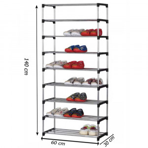 Vetrineinrete® Scarpiera impilabile portascarpe scaffale 9 ripiani Organizer Scarpe salvaspazio 