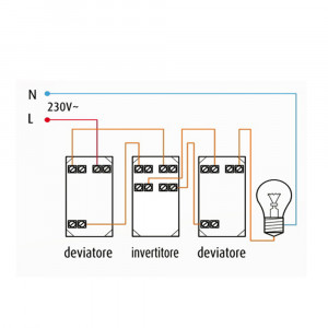 Vetrineinrete® Invertitore unipolare compatibile con matix interruttore pulsante 1p 16a 250v bianco