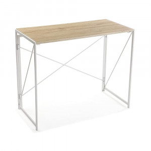 Vetrineinrete® Scrivania in legno mdf e metallo stile industriale scrittoio tavolo porta pc 74x90x45 cm