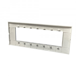 Vetrineinrete® Placchetta per interruttore in metallo a 7 posti silver cassetta 507 compatibile con vimar plana supporto cover 