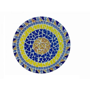 Vetrineinrete® Sottopentola in Ceramica Stile Mosaico poggia pentole padelle da Cucina Varie Fantasie Ø 16 cm 