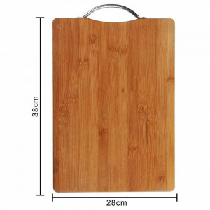 Vetrineinrete® Tagliere in Legno con Manico in Acciaio per aperitivo Vassoio taglieri per salumi Formaggi Finger Food casa Cucina 38x28x2 cm