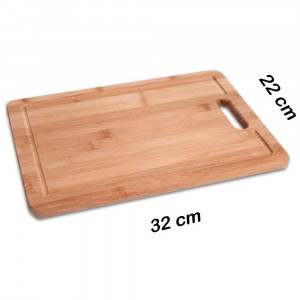 Vetrineinrete® Tagliere in Legno di Bamboo con Maniglia taglieri bambù da Cucina per salumi Carne 32x22 cm