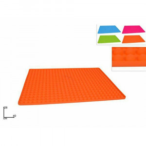 Vetrineinrete® Tappetino in Silicone da Forno per teglie da Cucina Multiuso Antiaderente 40x28 cm Tappeto con Sistema a sezioni circolari raccogli Grasso