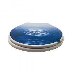 Vetrineinrete®  Copriwater in plastica resistente tavoletta per water con kit di montaggio 44x36.5 cm 69010 con goccia 