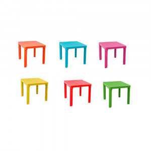 Vetrineinrete® Tavolino in plastica colorato per Bambini Tavolo da Gioco per Giardino casa cameretta 45x50 cm Giochi e Giocattoli 